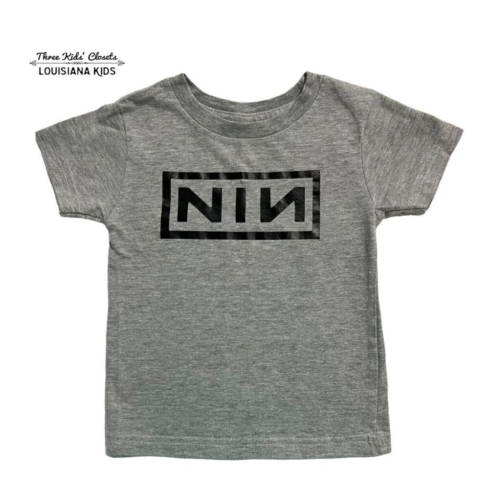 Small Shop 18-24m Grey Nine Inch Nails Logo Punk Rock Music Shirt